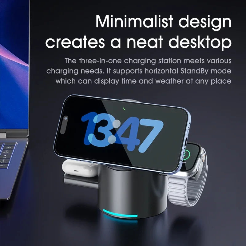 MultiDock 3 in 1 Magnetic Wireless Charger